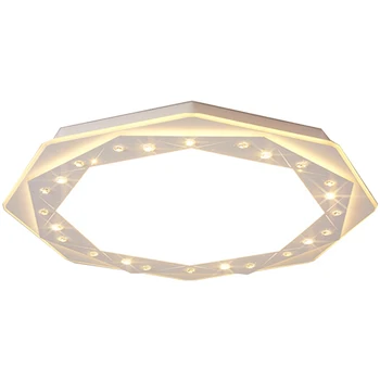 

HAIXIANG Modern LED Restaurant Bedroom Lighting Ceiling Lights Iron Crystal Acrylic Lamp Dimming Remote Control Dimmable Lights