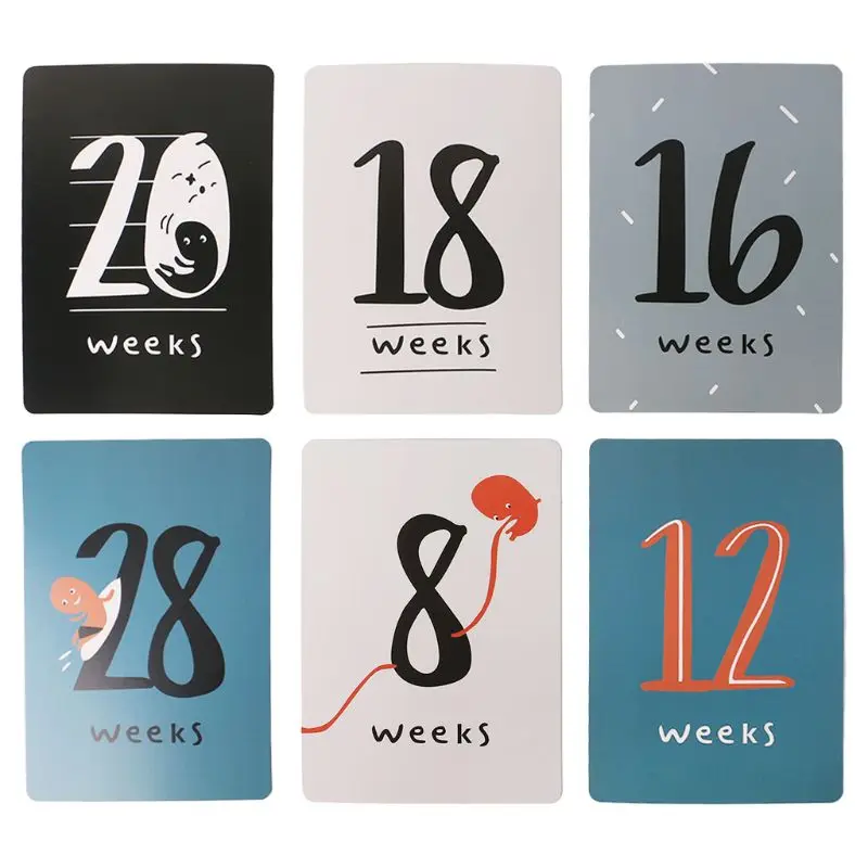 18 Pcs/Set Month Card Pregnant Woman Photography Photo Cards Commemorative Mother Background Decoration Cartoon Floral 18 Pcs/Set Month Card Pregnant Woman Photography Photo Cards Commemorative Mother Background Decoration Cartoon Floral