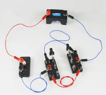 

1 Set School Circuit Experiment Series Parallel Electrical Equipment Physics Teaching Aids Lampholder Switch Wire Battery Box