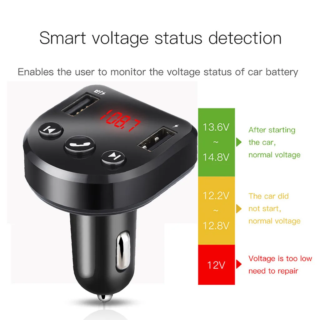 1 шт. черный светодиодный беспроводной автомобильный Bluetooth 3,0 fm-передатчик двойной USB 2.1A 12-24 В Автомобильное зарядное устройство прикуриватель светодиодный экран