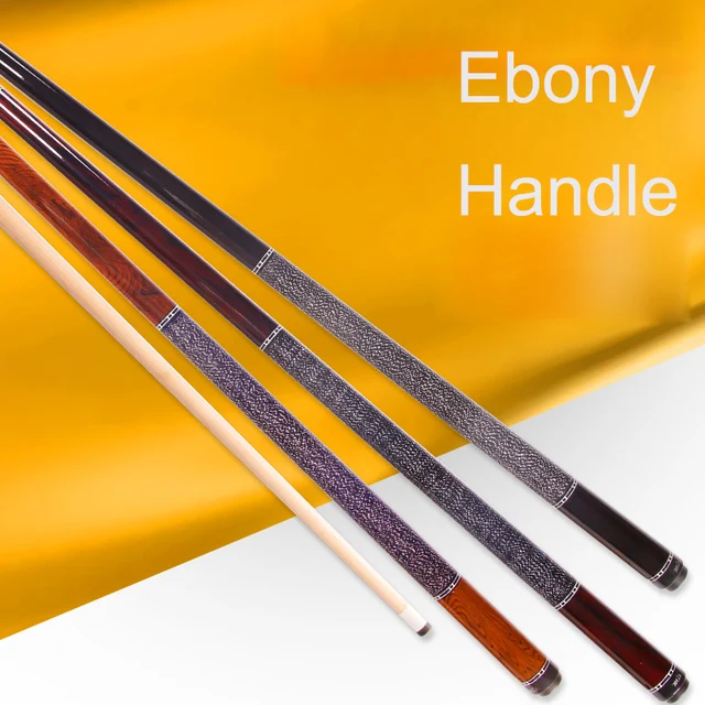 Cheap High Quality Pool Cues Stick Billiard 12.75mm Tip Ebony Handle Three Colors China 2016