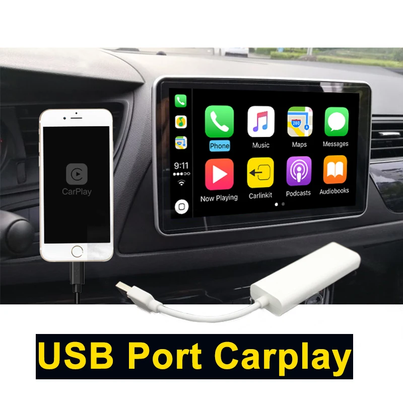 Carlinke USB Apple Carplay Dongle for Android Auto iPhone Carplay Support Android MTK WinCE system Car