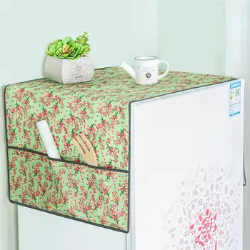 

Multi-purpose Refrigerator Dust Cover Dust Proof Flower Printing Waterproof Oxford Cloth Washing Machine Top Kitchen Dust Cover