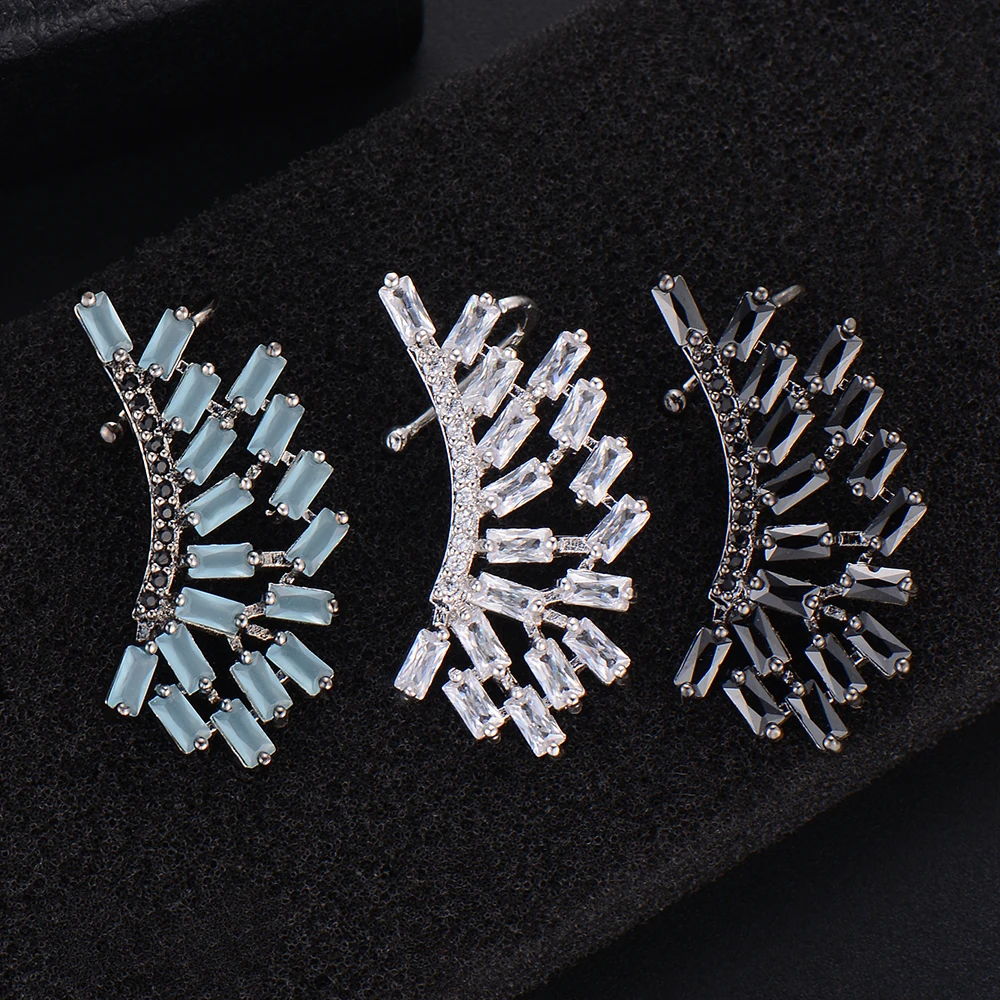 

SISCATHY 3Colors Cubic Zirconia Statement Earrings For Women Fashion Jewelry African Dubai Style Girls Stud Earrings 2019