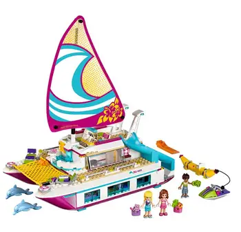 

Friends Boat Sunshine Catamaran Dolphin Cruiser Set Blocks 01038 41317 41015 Girl Toys