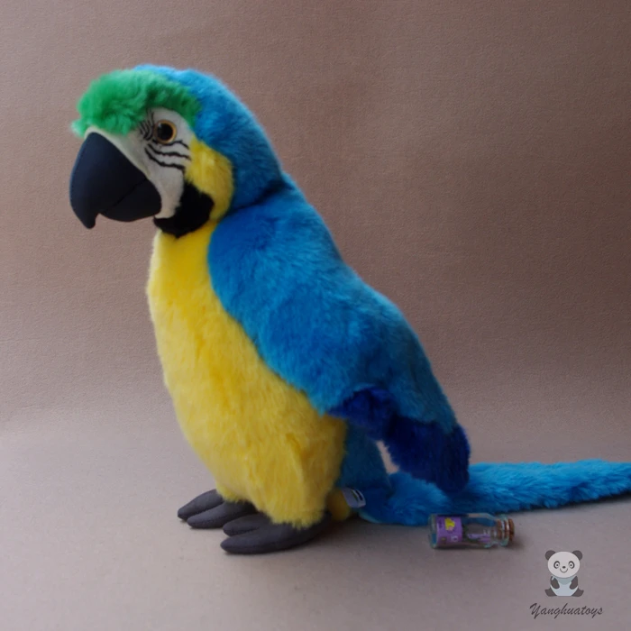Kawaii Parrot Big Plush Toys Blue Macaw Doll Simulation Wildlife