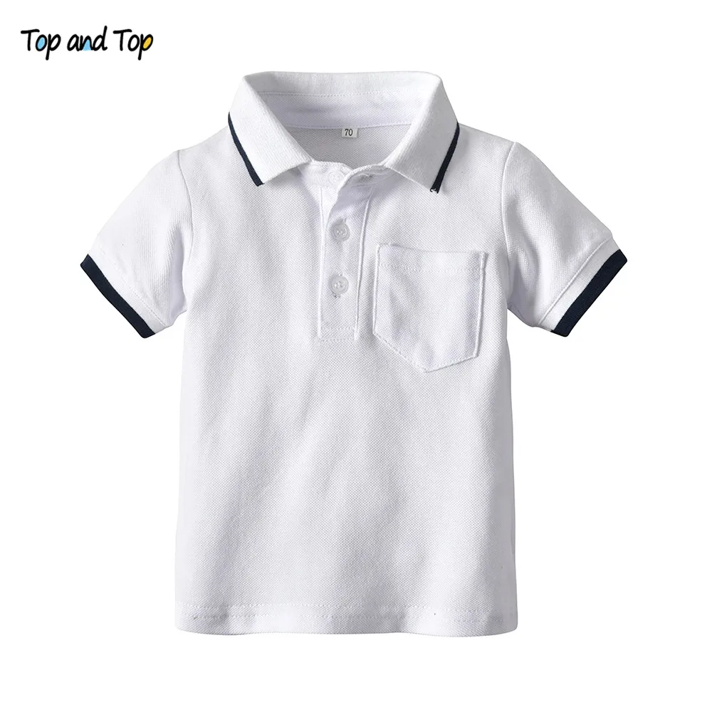 

Top and Top 2019 Summer Baby Boy Fashion Gentleman T-shirt Short Sleeve Cotton Toddler Tops Infant Clothing