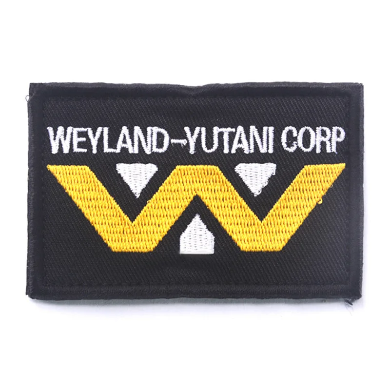 

WEYLAND-YUTANI CORP Cosplay Morale Patch 8*5cm Tactical Combat Badge Embroidered Applique Hook & Loop Decorative Clothing Patch