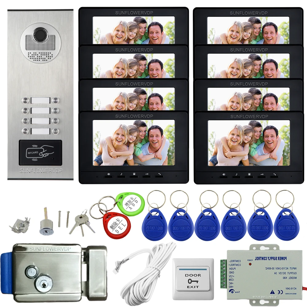 Outdoor Waterproof Doorbell Access Control 8 Key for The Entrance Door Intercom Intercom in the Apartments Video Intercom +Lock Outdoor Waterproof Doorbell Access Control 8 Key for The Entrance Door Intercom Intercom in the Apartments Video Intercom +Lock