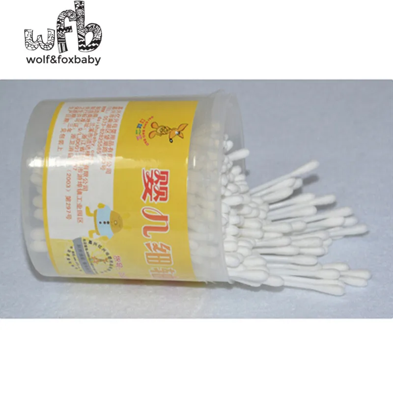 Baby Cotton Double-end Swab 900pcs/lot 180pcs/can
