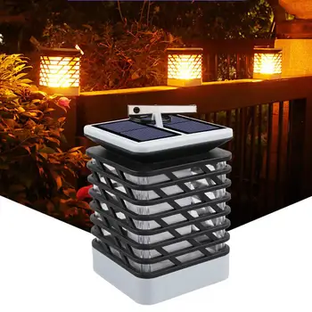 

Home Waterproof LED Solar Flame Lantern Wall Light Outdoor Garden Lamp Hanging Decor
