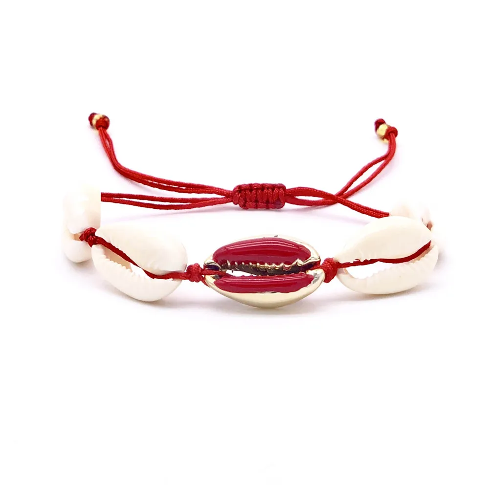

Go2boho Puka Shell Bracelet Bohemia Bracelets Gold Plate Natural Red Shell Summer Jewelry 2019 Women Handmade Pulseras Beautiful