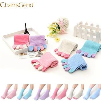 

Chamsgend Brand 2019 New women's 5 toe socks Fashion Lady Womens Girls Five Fingers Trainer Toe Cotton socks
