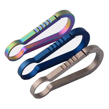 

Titanium Keychain EDC Backpack Buckle Mini Hanging Buckle Large & Small for 25KG Durable Creative circle loading design