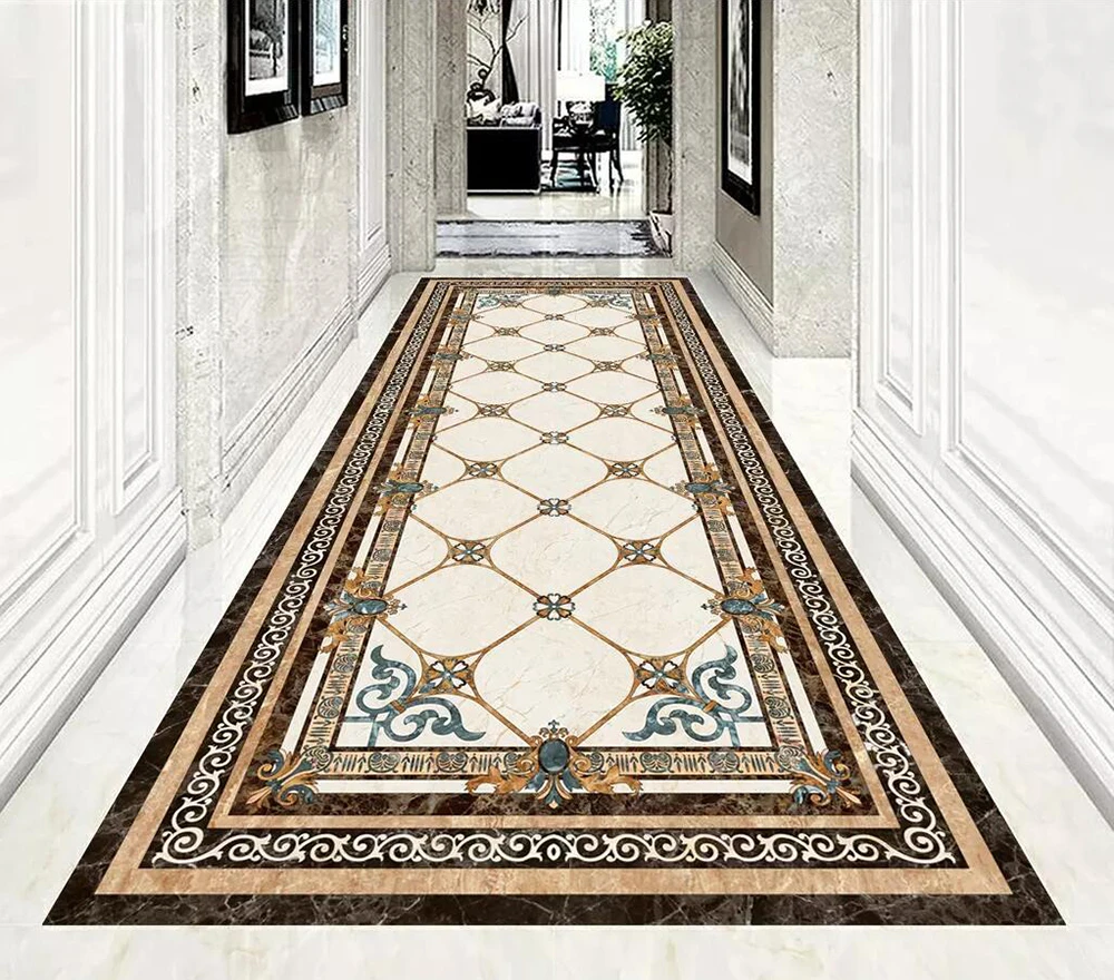 3d 床壁紙廊下大理石パターン床画像 生地 織物壁装材 Aliexpress