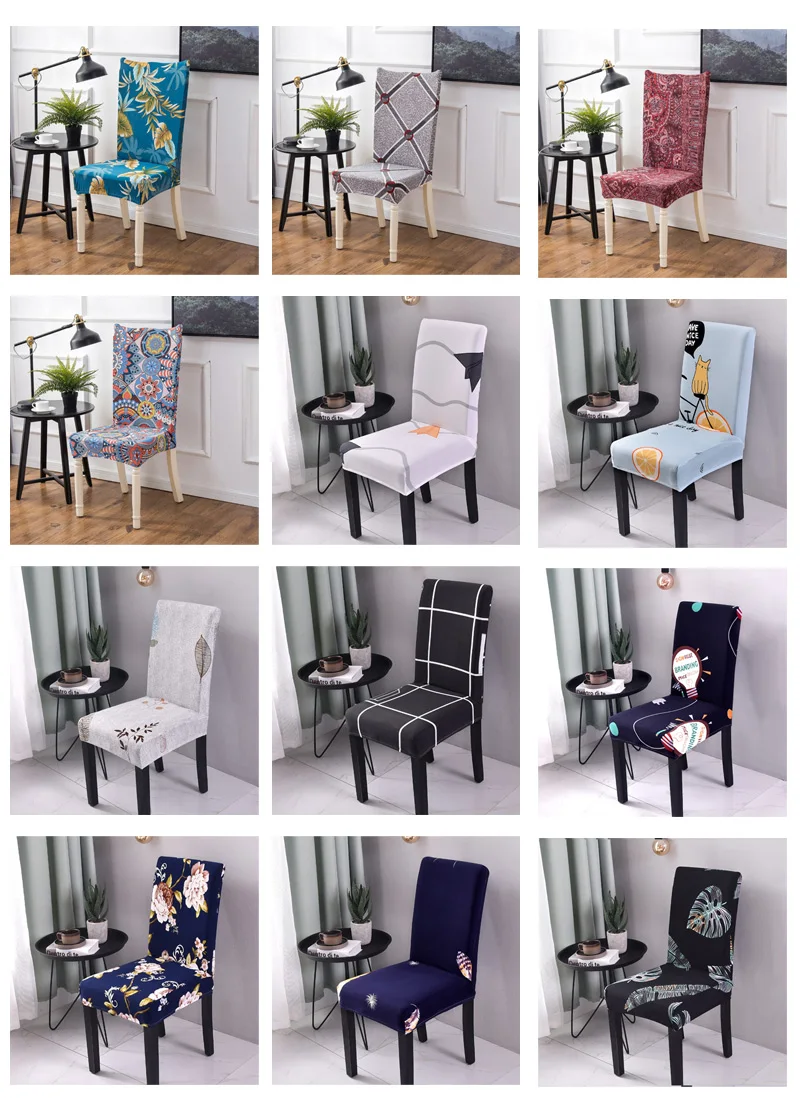 Гибкие эластичные чехлы на стулья из спандекса с цветами для свадебной вечеринки, эластичные Многофункциональные Чехлы для столовой мебели, чехлы для домашнего декора