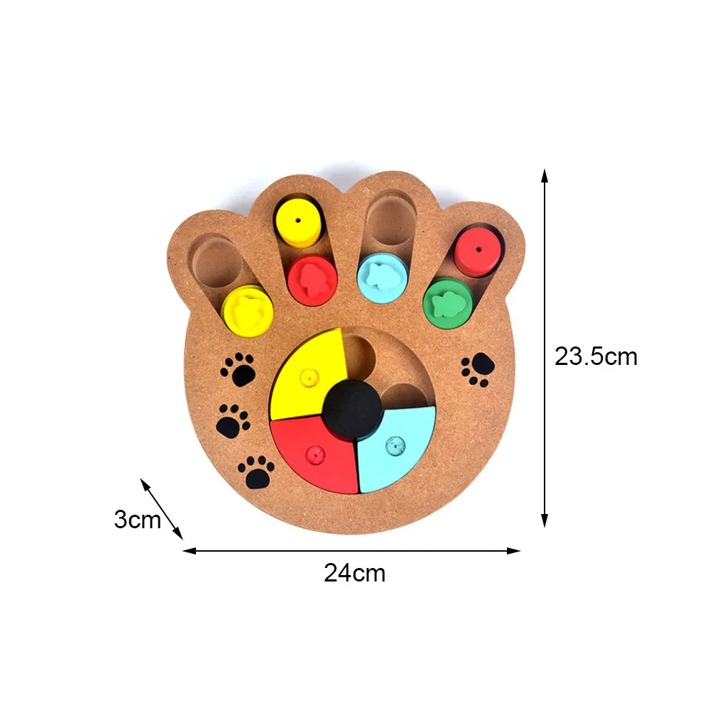 Натуральная еда обработанная деревянная форма лапы собака кошка IQ Обучающие игрушки обучающая игра для кормления лапа головоломка пластина игральная игрушка - Цвет: A1