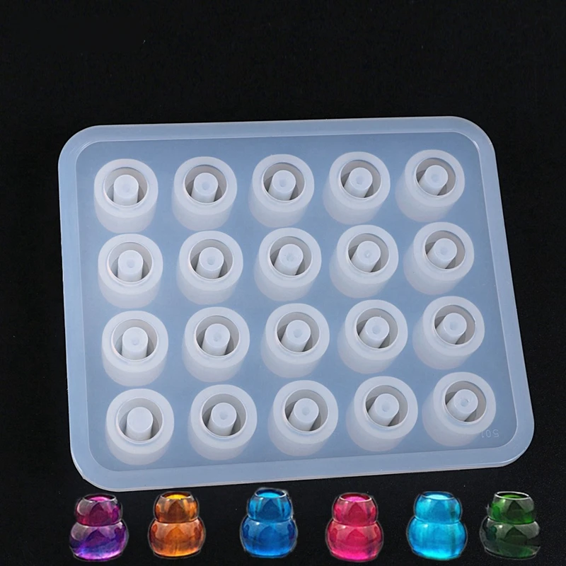

2019 New 1PCS Gourd Beads Craft DIY Transparent UV Resin Liquid Silicone Combination Molds for Necklace Earring Making Jewelry