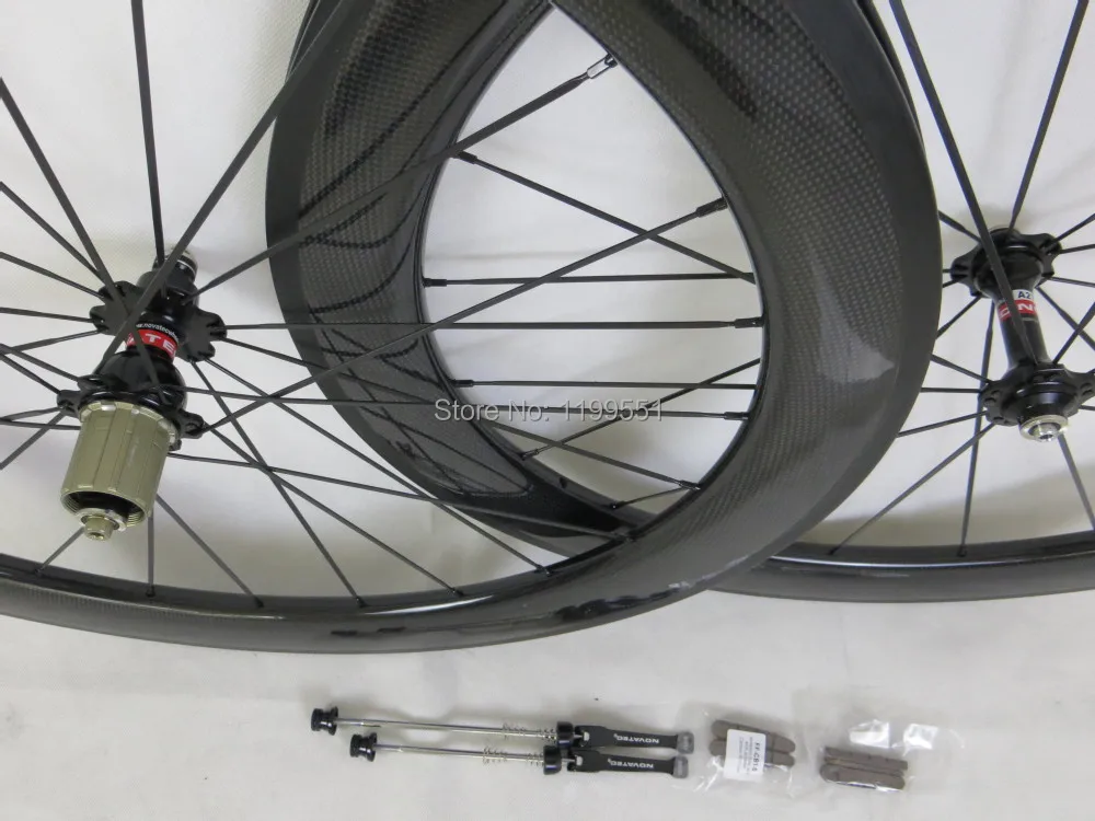 Excellent 2015 New Item 700C Carbon Wheels 50mm Clincher with Novatec 271 hub black spokes black nipples Road Bike Carbon Wheelset 2