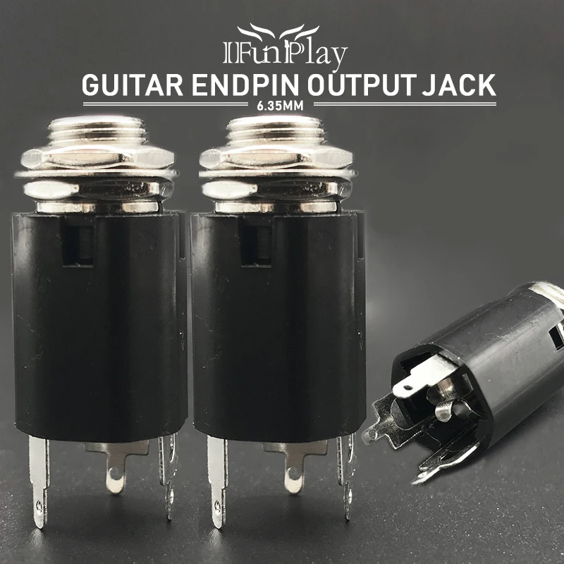 2pcs Guitar Endpin Jack 6.35mm Input for Acoustic Electric Guitar Bass