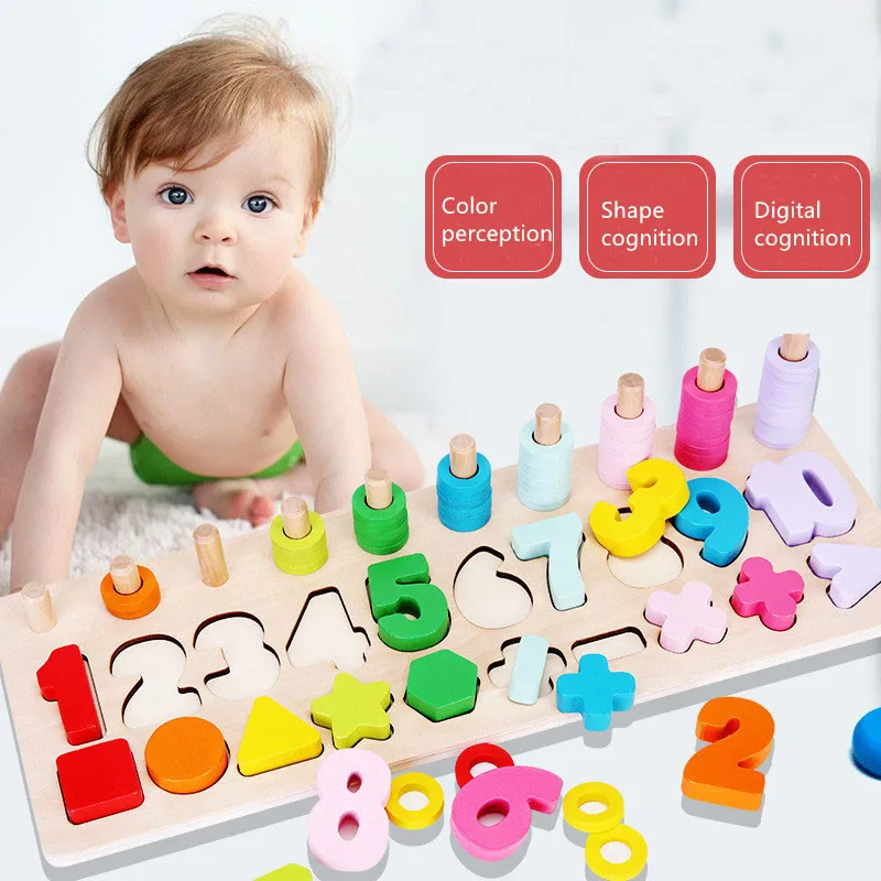 

Hot Sale Baby Toys Montessori Wooden Count Game Kids Early Multi-functional Educational learning Toys For Kids Christmas Gifts