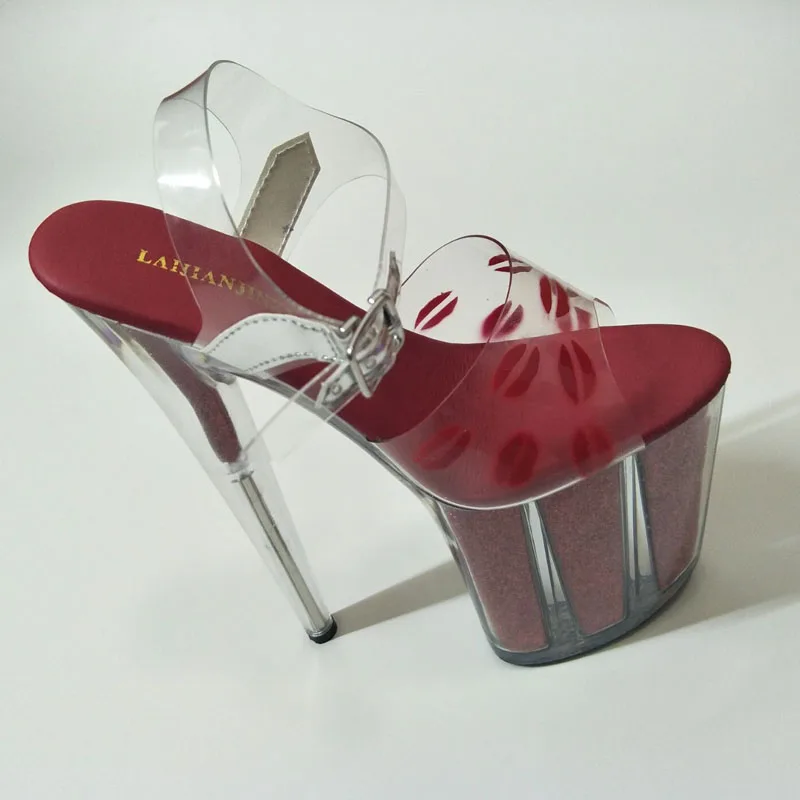 Laijianjinxia/обувь с украшением в виде кристаллов Свадебные туфли обувь на высоком каблуке 20 см губы сексуальные сандалии 8 дюймов моды в Париже обувь для вечеринок