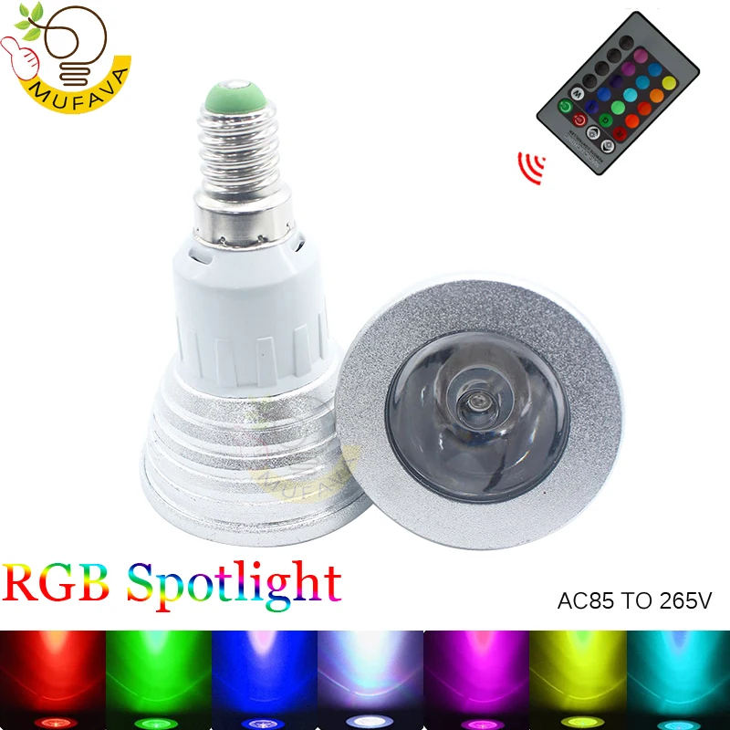 3 Вт 5 rgb лампа E27 E14 GU10 MR16 Светодиодная сценическая 16 видов цветов с пультом