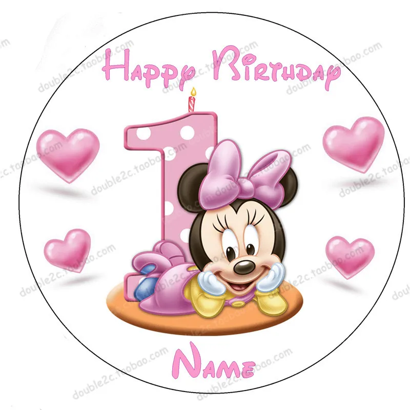 

Edible paper for cake topper with name,baby shower girl 8",baby minnie 1st birthday,1st birthday girls cake top,cake decorating