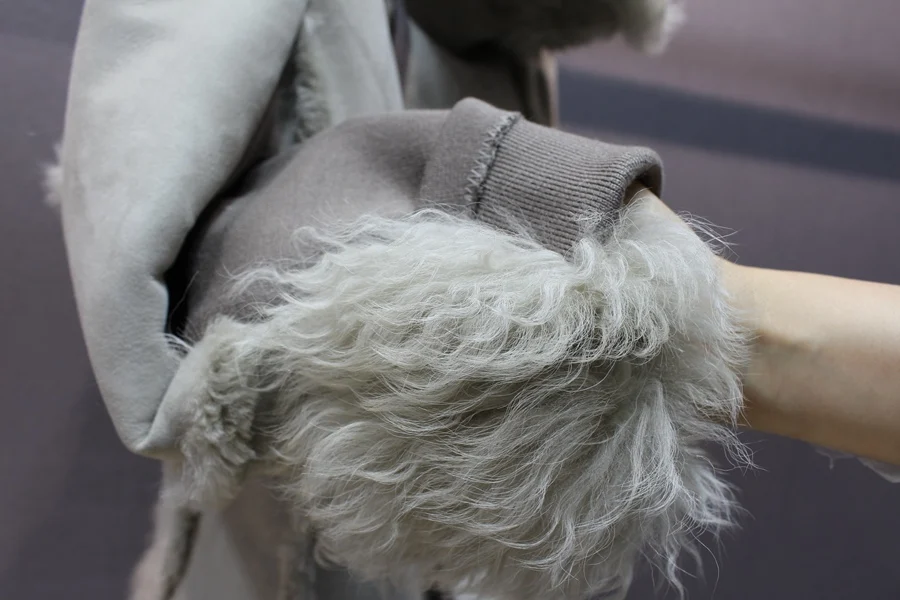 female genuine sheep skin and leather jacket  (21)