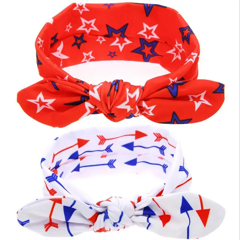 2 Design American Headband 4th Of July Headband USA Turban Headbands