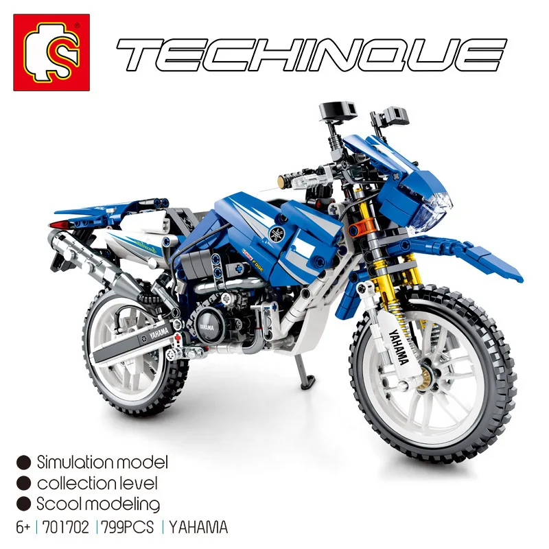 

Sembo Technic Yamaha Off-road Motorcycle Building Blocks Set 799PCS Bricks Model Kids Toys For Children Compatible Gift
