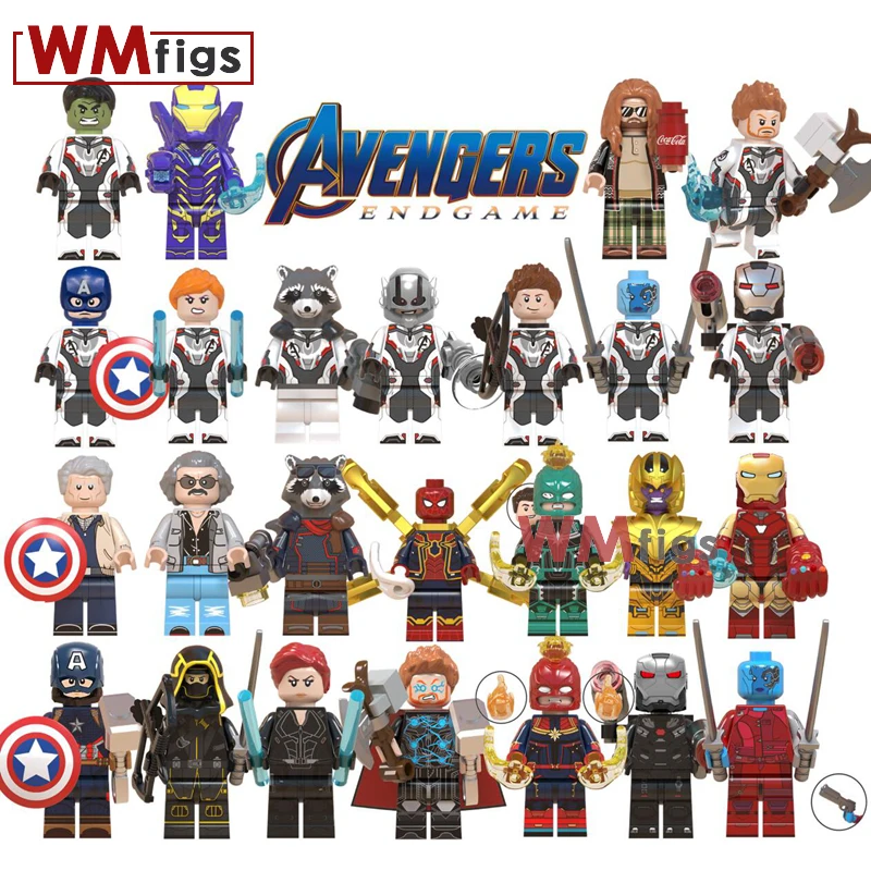 

Marvel Endgame Thanos Iron Man Antman Rocket Raccoon Thor Black Widow Pepper Hawkeye Building Blcoks Avengers Toys Gift