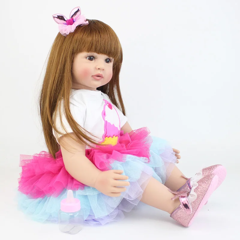 60 см Силиконовые Reborn Baby Doll Игрушки для девочек изысканный винил принцесса малыш живой Bebe дети мода ребенок подарок на день рождения