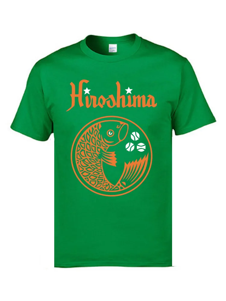  Men's T-shirts Hiroshima Carp Retro 6537 cosie Tops T Shirt 100% Cotton O-Neck Short Sleeve Casual Tops Tees Summer Fall Hiroshima Carp Retro 6537 green