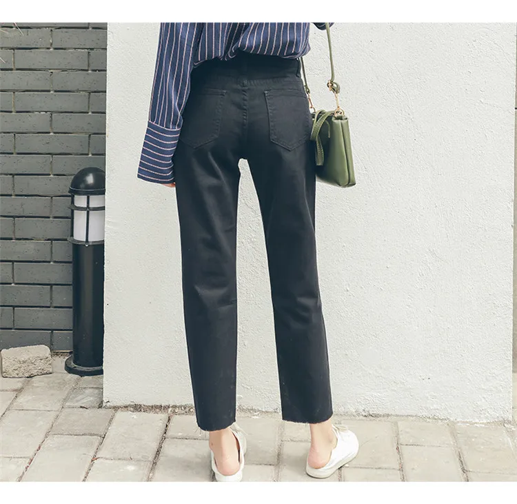 Весенне-летние женские повседневные Прямые брюки свободные джинсы с высокой талией винтажные женские белые джинсовые брюки