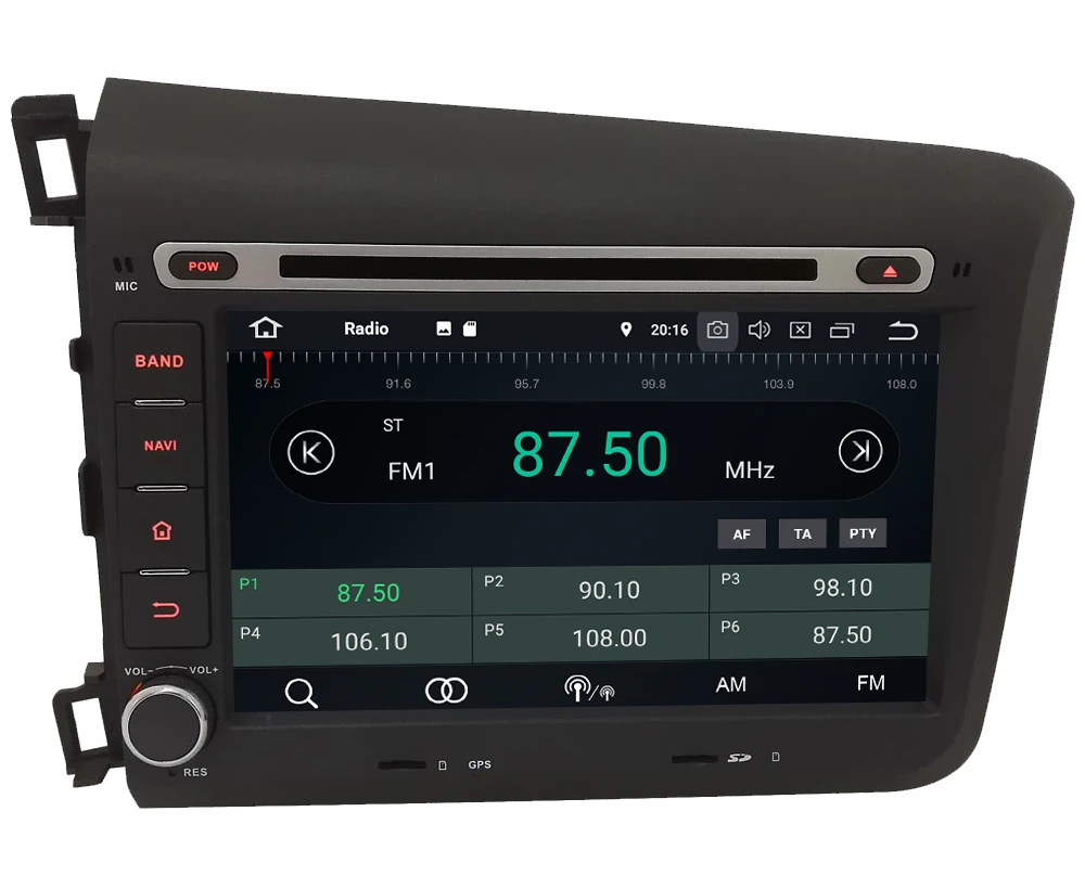 Cheap 8" Octa Core 4G WIFI Android 8.1 4GB RAM 64GB ROM RDS AM Car DVD Player Autoradio Stereo GPS Glonass For Honda Civic 2011-2015 2