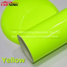 Adesivo de vinil amarelo fluorescente brilhante, adesivo autoadesivo fluorescente brilhante para estilizar carro