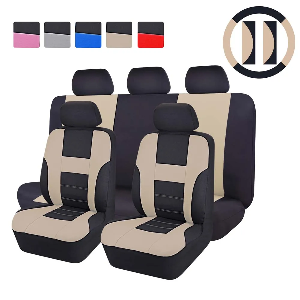 Car pass Automobies Interior Car Seat Covers With Streeing Wheel Cover