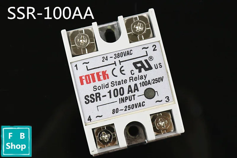 

1pcs SSR-100AA 100A Solid State Relay Module 80-250V AC Input 24-380VAC