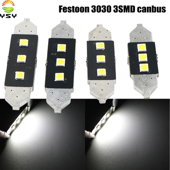 

YSY 200X Festoon CANBUS 31mm 36mm 39mm 41mm C5W led ERROR FREE 3030 3 LED smd interior reading white bulbs dome lamps 12V