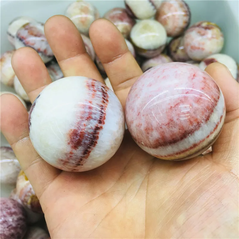 

4cm Natural crystal mineral red shell decorated ball 1pc