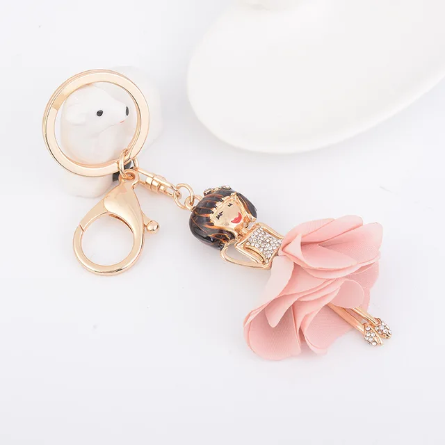 Lovely girls model keychain doll keyring for children gift women