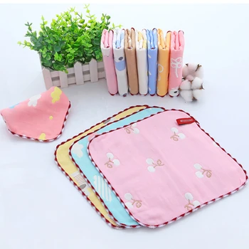 

6 Layers Cotton Baby Towel Cartoon Bear Baby Washcloth Handkerchief Kids Feeding Wipe Cloth Towel