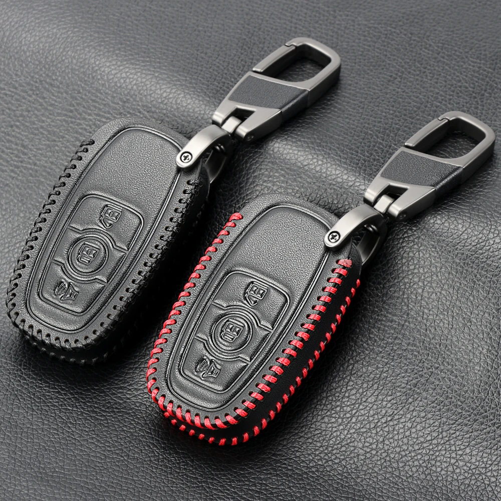 

Fashion Men Genuine Leather Car Key Fob Cover for Great Wall Haval H6 2015 C50 Hoist Case Key Wallet Chain protect shell