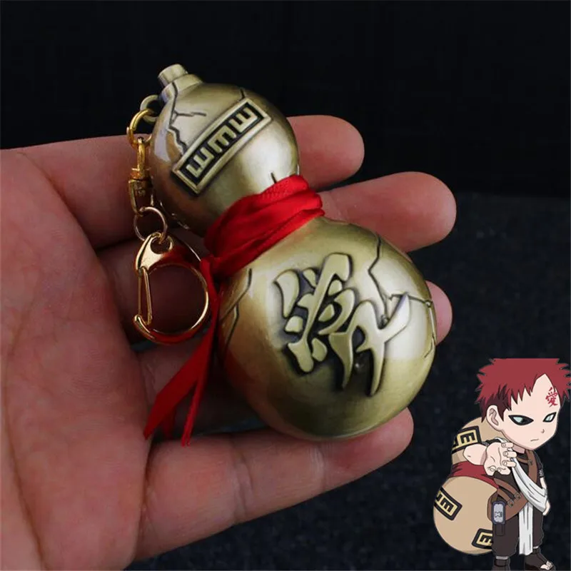 

Hot New Anime Naruto Sabaku no Gaara Cucurbit Key Chain Cosplay Props Metal Golden Cartoon Gaara Calabash Pendant 8CM Toy Gift