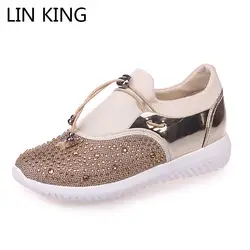 LIN KING/большой размер 44, дышащая повседневная обувь для влюбленных, без шнуровки, унисекс, обувь на плоской подошве, весна-осень, низкие