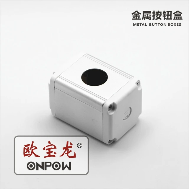 ONPOW Metal Mini Single Cut-out Box 16mm/19mm/22mm Aluminium Alloy Push  Button Enclosure (BXM-A1/)