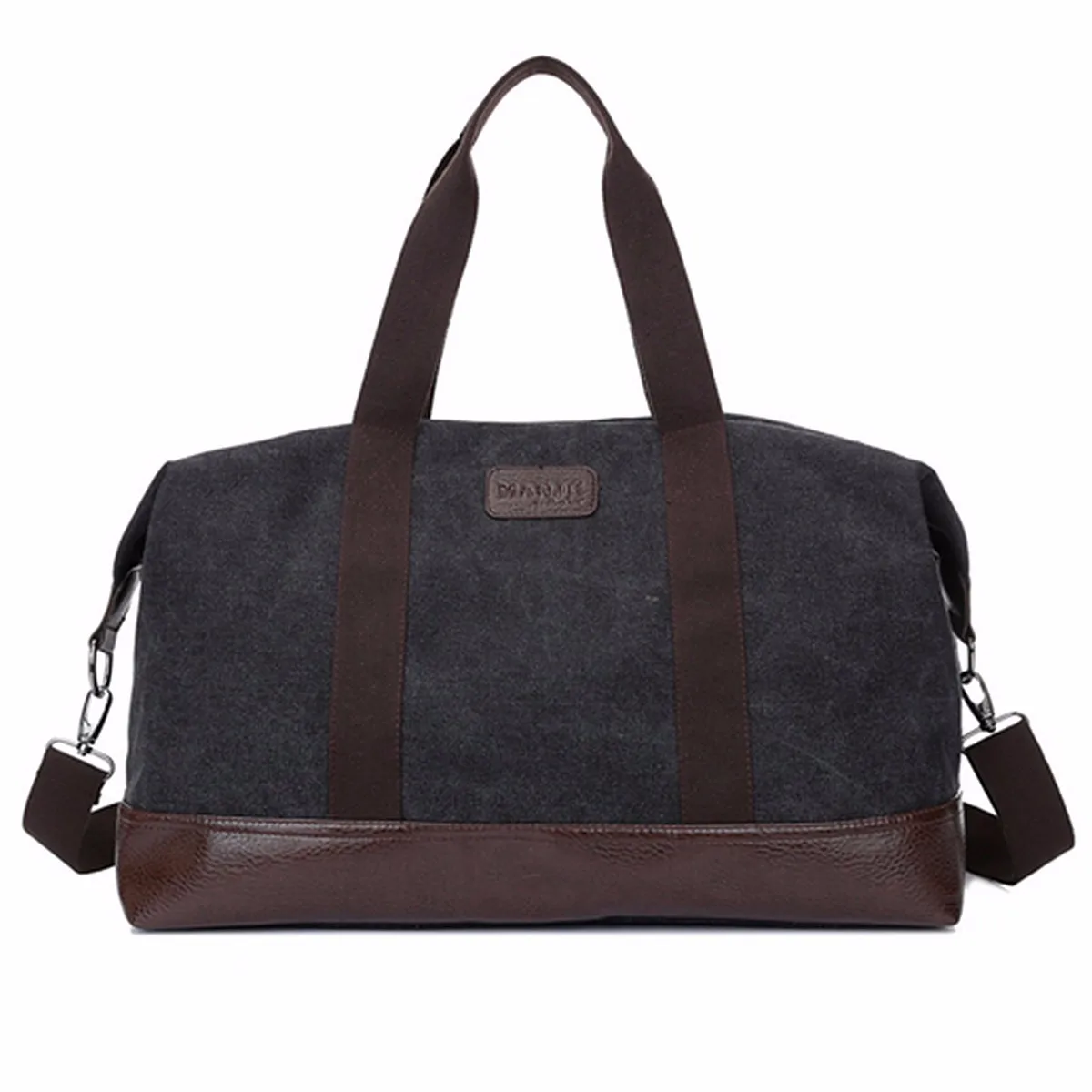 Холщовые дорожные сумки большой емкости, повседневная мужская ручная сумка для багажа, дорожная сумка, Мужская Наплечная Сумка, водонепроницаемая - Цвет: Черный