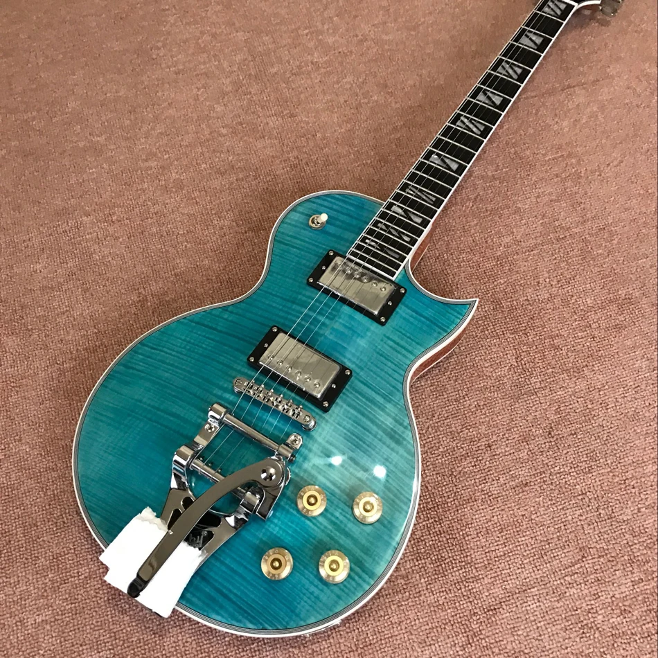 

Wholesale and retail jazz guitar electric guitar blue silver hardware!