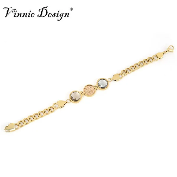 Vinnie Design joyería plata oro rosa oro Color Cambio pulsera con 3 unids intercambiables pequeña Moneda de cristal Vinnie Design joyería plata oro rosa oro Color Cambio pulsera con 3 unids intercambiables pequeña Moneda de cristal